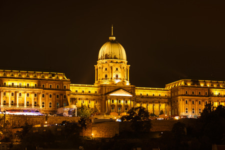 Royal Palace or Buda Castle at night. Budapest, Hungaryのeditorial素材