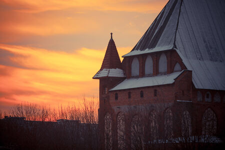 Cathedral at sunset in Kaliningrad, Russia