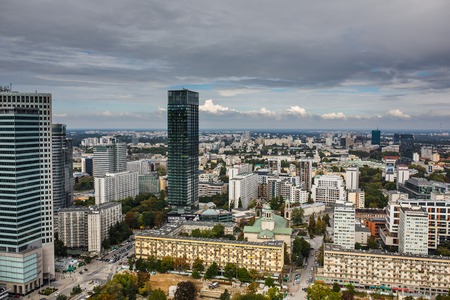 Warsaw view in a day, capital of Polandのeditorial素材