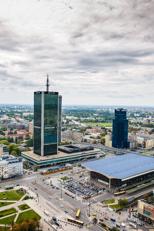 Warsaw view in a day, capital of Polandのeditorial素材