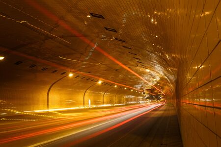 Tunnel in Warsaw for cars and other transport, Polandの写真素材