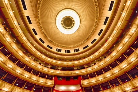 Balconies of Vienna Opera House indoor, Austriaのeditorial素材