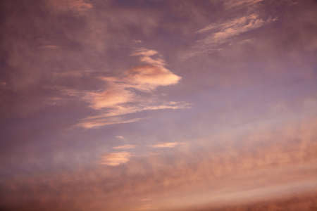Purple and pink colors in sunset dramatic sky