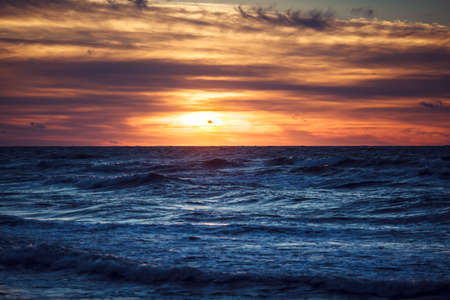 Sunset on the Baltic Sea at summer timeの写真素材