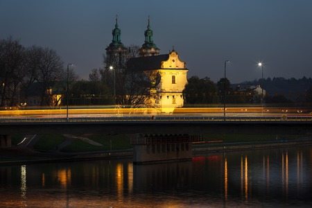 Bridge over Church of St Michael the Archangel and St Stanislaus in Krakow, Polandの写真素材