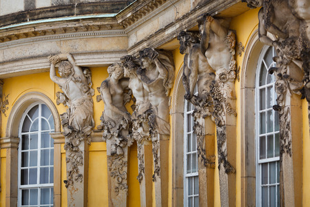 The Sanssouci Palace is summer Palace of Frederick the Great, King of Prussia, Potsdam, Germanyのeditorial素材