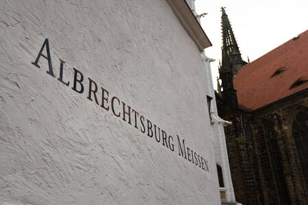 Albrechtsbrg with Cathedral of Meissen in Germanyのeditorial素材