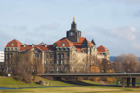 The Saxon State Chancellery at morning timeのeditorial素材