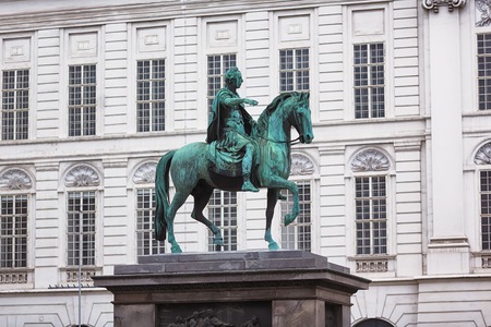 Statue of Prince Eugene of Savoy in front of Hofburg Palace in Vienna, Austriaのeditorial素材