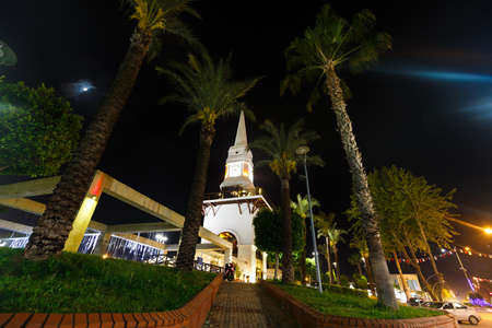 Kemer clock tower in the central square in Turkeyの写真素材