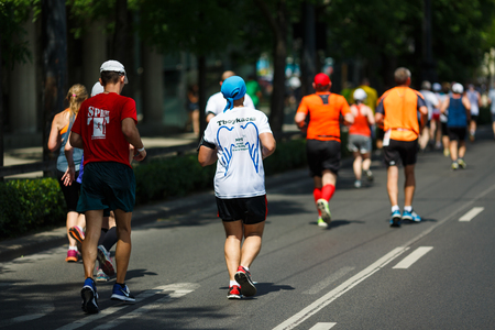 Budapest, Hungary, June 14 2015: Half marathon and marathon on the biggest relay run event of Central-Eastern Europeのeditorial素材