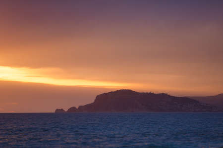 Sunset in the Bay of Alanya at summer timeの写真素材