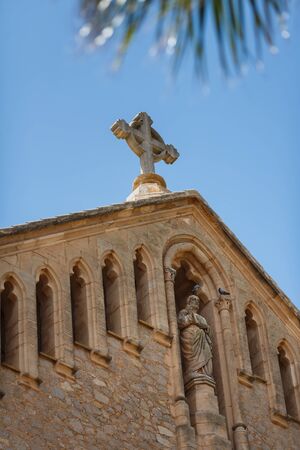 Facade of Sanctuary de Sant Salvador in Arta, Mallorcaのeditorial素材