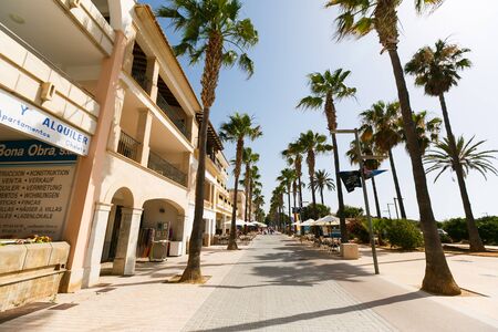 Colonia de Sant Jordi, Spain - July 05 2015: On the street of resort town at a holiday seasonのeditorial素材