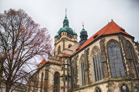 Melnik, Czech Republic, January 04 2014: View of the Church of Saint Peter and Paul at winter timeのeditorial素材