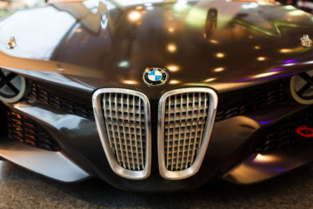 Munich, Germany - January 02 2016: BMW 328 hommage car in the exhibition on Lenbachplatz