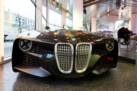 Munich, Germany - January 02 2016: BMW 328 hommage car in the exhibition on Lenbachplatzのeditorial素材