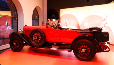 Munich, Germany - January 02 2016: Exhibition of Mersedes Benz old retro cars on the Odeon squareのeditorial素材