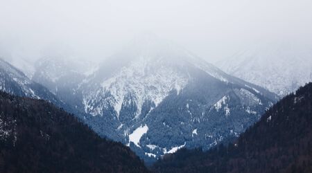 Snow-covered mountains in the Alps, Germanyの写真素材