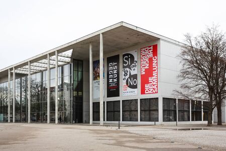 Munich, Germany - January 08 2016: The building of Pinakothek der Moderne museum, located in centre...