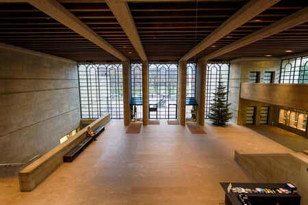 Munich, Germany - January 08 2016: The main hall of New Pinakothek museum, located in the centre of Munichのeditorial素材