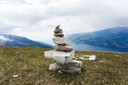Shape of the stones on the mount of Monte Baldo, Italyの写真素材
