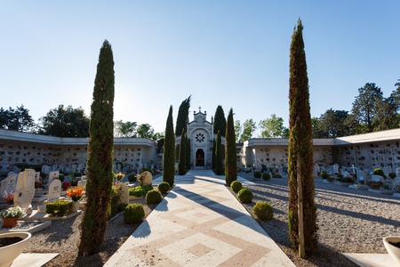 Sirmione, Italy - May 04 2016: View of the old cemetery in the town at morning timeのeditorial素材