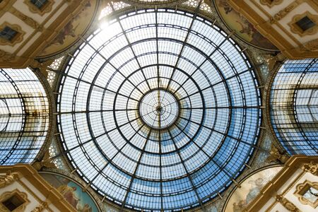 Milan, Italy - May 04 2016: View of the roof of the Gallery Emanuele Vittorio, famous shopping mall of Europeのeditorial素材