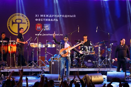 Kaliningrad, Russia, August 06 2016: Concert of Richard Bona on the XI International Music Festival Kaliningrad City Jazzのeditorial素材