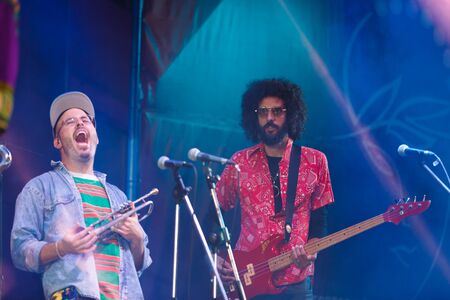 Kaliningrad, Russia, August 06 2016: Concert of Israeli band Kutiman Orchestra on the XI International Music Festival Kaliningrad City Jazzのeditorial素材