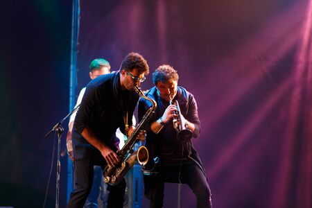 Kaliningrad, Russia, August 07 2016: Concert of polish band Bibobit on the XI International Music Festival Kaliningrad City Jazzのeditorial素材