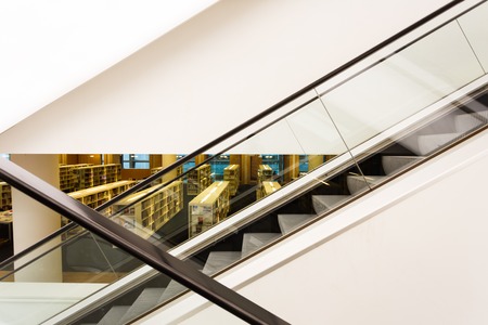 Amsterdam, Netherlands - July 02 2016: Escalator in the Public Library Amsterdam, the best library of Netherlandsのeditorial素材