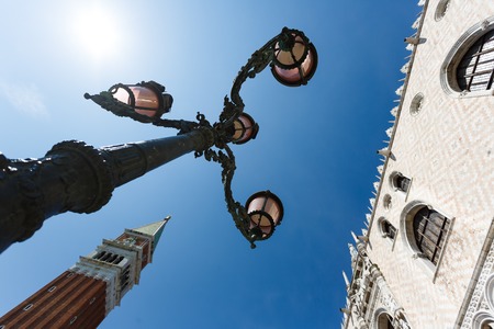 The old lantern on a San Marco square in Venice, Italy