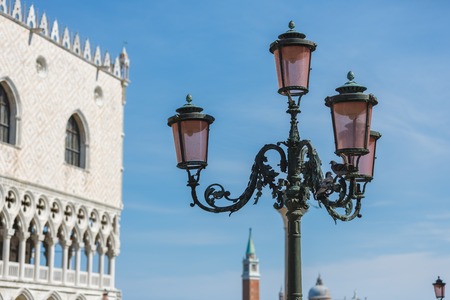 The old lantern on a San Marco square in Venice, Italy