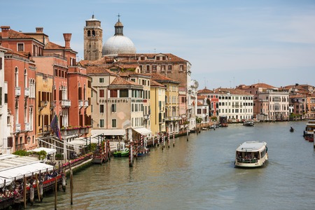 Venice, Italy - May 05 2016: The tourist boats in the canals of Venice in spring timeのeditorial素材