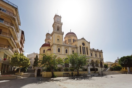 Heraklion, Greece - October 12 2016: Exterior of the Saint Minas Cathedral is a Greek Orthodox...