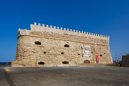 Heraklion, Greece - October 12 2016: The Koules Fortress, located at the entrance of the old port of Heraklionのeditorial素材