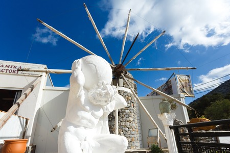 Psychro Cave, Greece - October 15 2016: The statues in Creta Ceramic store near the Cave of Zeus in...
