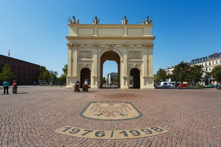 Potsdam, Germany - August 27 2016: The Brandenburger Gate on the main square in Potsdam, summer timeのeditorial素材