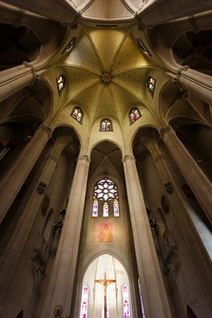 Barcelona, Spain - January 03 2017: Columns and dome of the Sacred Heart of Jesus Church on the Tibidabo hillのeditorial素材