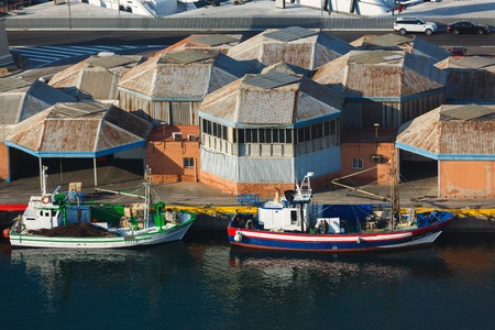 Barcelona, Spain - January 07 2017: Ships in the port of Barcelona, view from aboveのeditorial素材