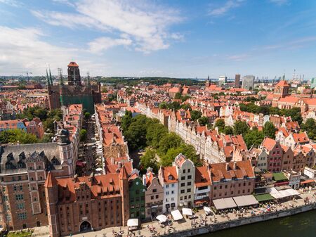 Aerial view of the old town of Gdansk, Poland