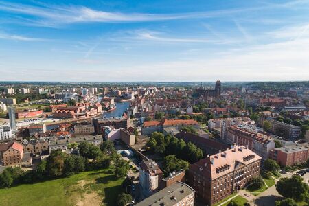 Aerial view of the old town of Gdansk, Polandの写真素材