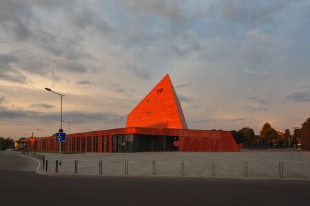 Gdansk, Poland - July 23 2017: Sunrise over the Museum of the Second World War