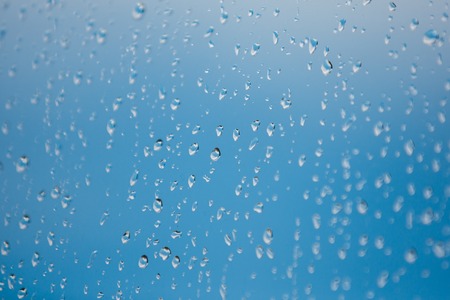Raindrops on the glass after the rain