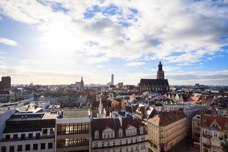 Wroclaw skyline at springの写真素材