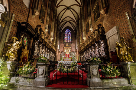 Wroclaw, Poland - January 03 2018: Interior of the cathedral of St. John the Baptistのeditorial素材