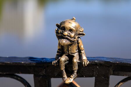 Kaliningrad, Russia - June 08 2018: The first bronze figure of Khomlin in Kaliningrad, located on...