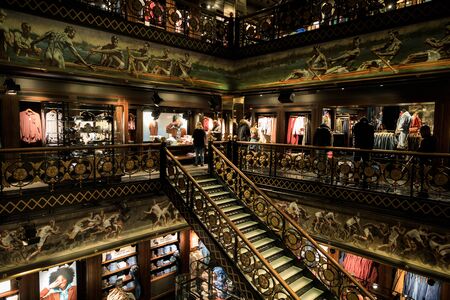 Paris, France - September 26 2018: Interior of the Abercrombie & Fitch shop, located in the Champ Elysees street in Parisのeditorial素材