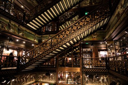 Paris, France - September 26 2018: Interior of the Abercrombie & Fitch shop, located in the Champ...